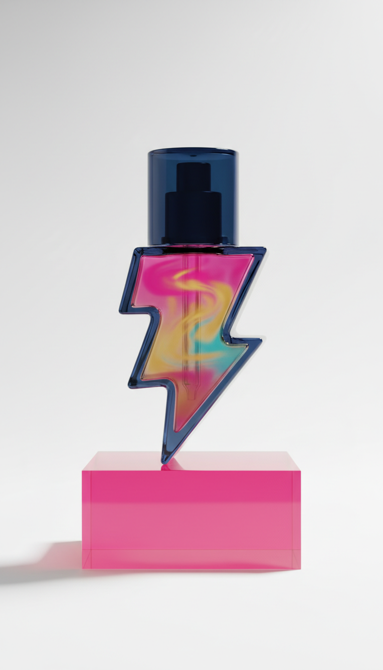 Power serum in sleek glass bottle