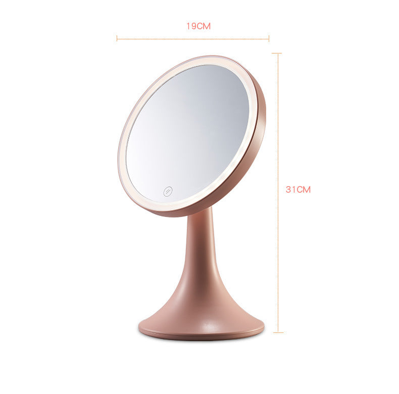 Noir Glow premium round LED makeup mirror front view