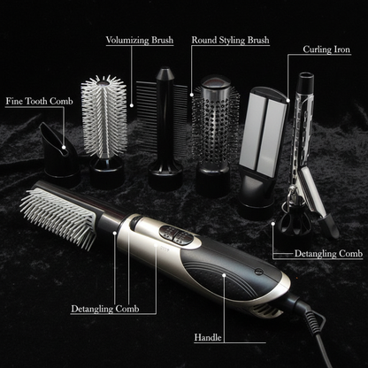 Noir Glow hair styling set close up detail
